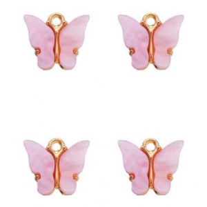 Bedel vlinder goud light pink, per stuk